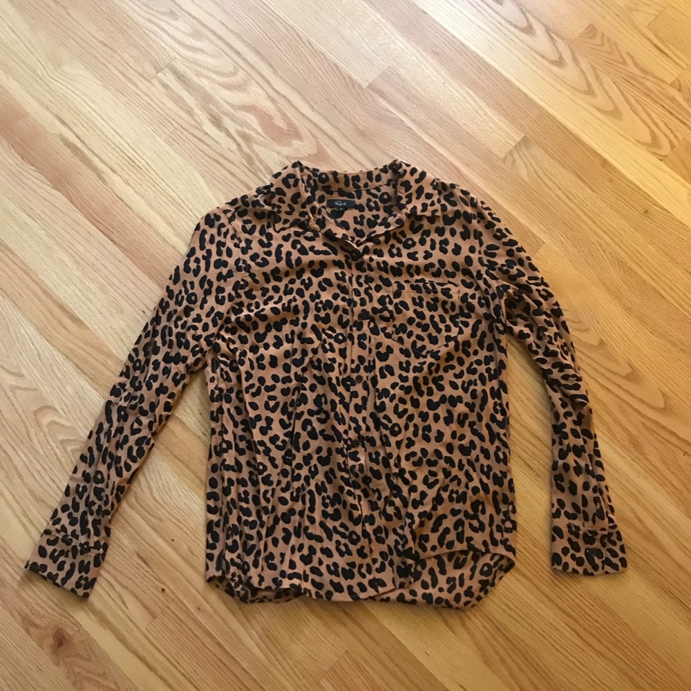 RAILS Kathryn Button Down leopard print blouse